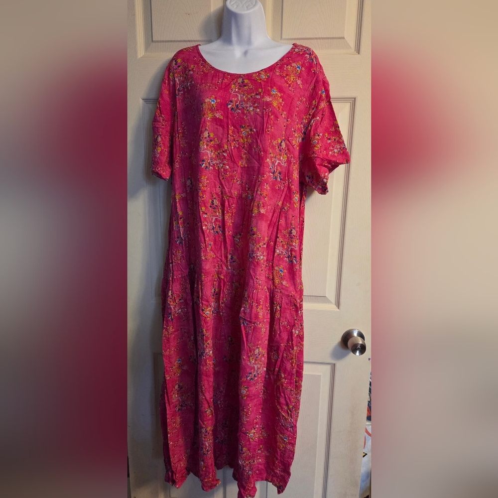 Floral Pink Dress 2XL